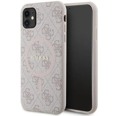 Abbildung von Guess GUHMN61G4GFRP Hülle für iPhone 11 6.1&quot; / Xr Rosa hardcase 4G Collection Leather Metal Logo