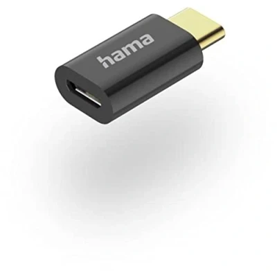 Abbildung von Hama Micro USB Adapter C (Mini Adapter, Type c, Ladegerät, 480Mbit/s, für Handy) schwarz