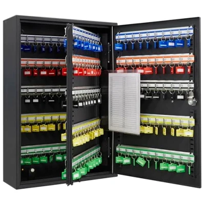 Abbildung von ARREGUI PL200EN Schlüsselschrank mit 200 verstellbaren Haken Schlüsselbox aus Stahl IP65 Elektronikschloss Schlüsselkasten Zahlenschloss Programmierbare Codes 55x38x14 cm Schwarz
