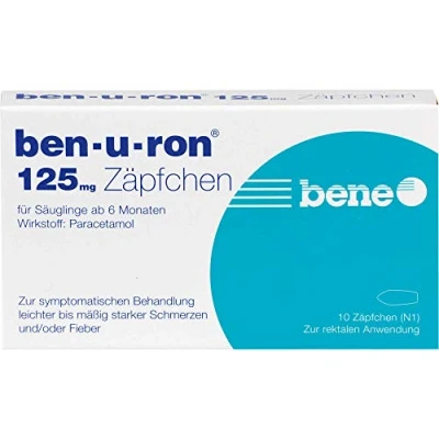 Abbildung von Ben u ron 125 mg Säuglings Suppositorien 10 St