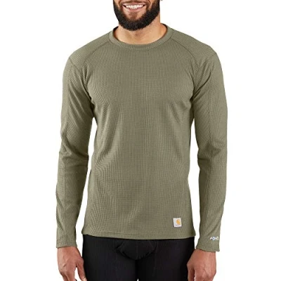 Abbildung von Carhartt Herren Base Force Midweight Classic Crew Baselayer Shirt, Burnt Olive, S