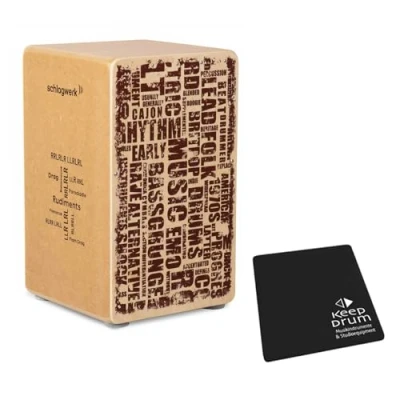 Abbildung von Schlagwerk CP85 Cajon Rudiments Styles Serie + keepdrum Sitzpad Schwarz