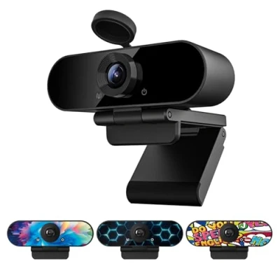Abbildung von Smilodon 1080P HD Webcam, Pro, mit 110 Weitwinkel, Sichtschutz Abdeckung, Stativ, für Konferenzen, Live Streaming, Aufnahme, Kompatibel Skype/Zoom/Teams/YouTube