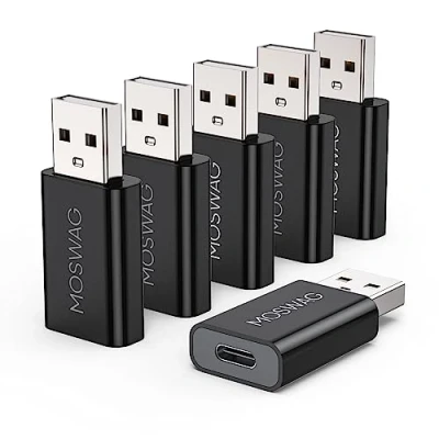 Abbildung von MOSWAG USB C Buchse zu Stecker Adapter, Adapter kompatibel mit Apple MagSafe Ladegerät, Watch Series Ultra/8/7/se, iMac, MacBook Pro, MacBook, Laptops, PC, Computer und mehr