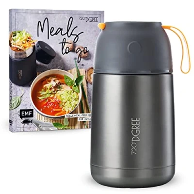 Abbildung von 720DGREE Thermobehälter Essen 650ml “wunderJar +Rezeptbuch Auslaufsicher, BPA Frei Edelstahl Isolierbehälter, Thermo Lunchbox Unterwegs Warme, Kalte Speisen, Brei, Suppe, Müsli to Go