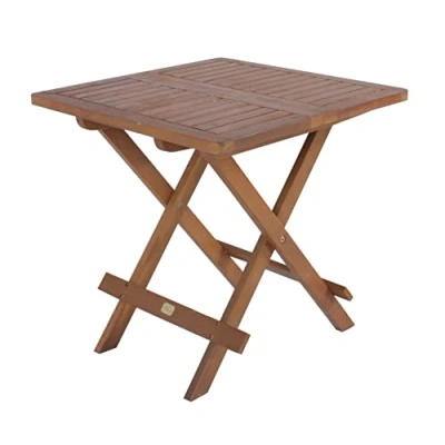 Abbildung von Spetebo Gartentisch Akazien geölt 50cm Holz Klapptisch (Stück, 1 St., Klapptisch), Klappbarer Beistelltisch für Balkon Terrasse und Garten