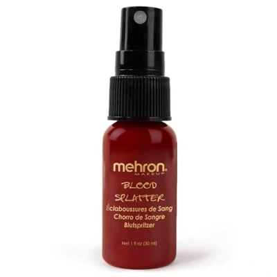 Abbildung von Mehron Make up Blood Splatter Professionelles Filmblut Künstliches Sprühblut für Auftritte, Halloween, Gesichtsbemalung, Kostüme und SFX (30 ml)