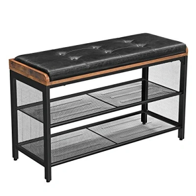 Abbildung von VASAGLE Schuhregal, Sitzbank mit Gitterablage, 80 x 30 48 cm