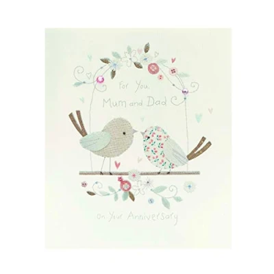 Abbildung von Glückwunschkarte zum Hochzeitstag für Mutter und Papa Karte Eltern Liebesvogel Jubilä
