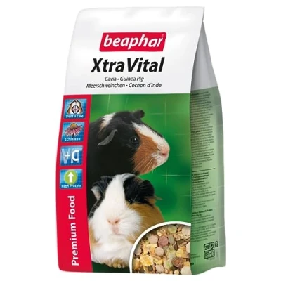 Abbildung von BEAPHAR XtraVital Meerschweinchen Futter Für Nager Und Kleinsäuger Mit Alfalfa, Extra Vitamin C Unterstützt Allgemeine Gesundheit 1 kg