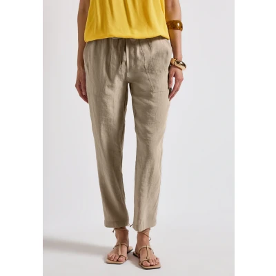 Abbildung von Street One Struktur Stoffhose, Damen, Größe: 34x28, Beige
