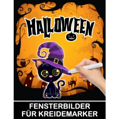 Abbildung von Halloween Fensterbilder für Kreidemarker: Window Color Vorlagen Kinder und Erwachsene Fenstervorlagen mit Motive Bemalen dem abwischbaren Kreidestift!