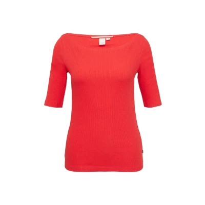 Abbildung von QS Schmal Gechnittenes MIT U BOOT Ausschnitt Tshirt basic, Damen, Größe: XL, Rot