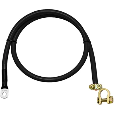 Abbildung von 0,5m Batteriekabel Massekabel 35mm² schwarz Rohrkabelschuh M8 + Polklemme 50cm