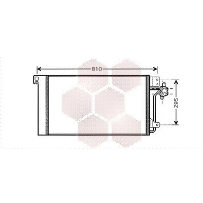 Abbildung von VAN WEZEL 58005236 Klimakondensator mit Trockner Aluminium 680 VOLKSWAGEN: Transporter 5 Bus, Multivan (7HM, Kastenwagen