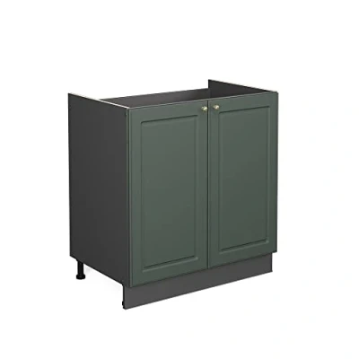 Abbildung von Vicco Spülenunterschrank Fame Line, Grün Gold Landhaus/Anthrazit, 80 cm ohne Arbeitsplatte