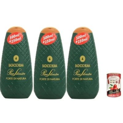 Abbildung von 6x Pino Silvestre Duschgel, Forte di Natura, 750 ml + Italian Gourmet pelati 400gr