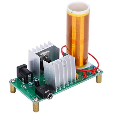 Abbildung von Fafeicy Spulenmodul, Zusammengesetztes Plasma Lautsprecher Elektronik Kit, Synthetisches Kartonmaterial, mit Lichtschrankenfunktion und Musikwiedergabefunktion, 15 W DC 24 V 2A