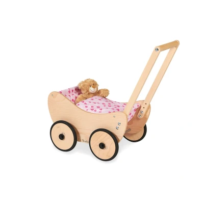 Abbildung von Pinolino® Puppenwagen Trixi Herzchen, aus Holz mit Bettzeug, Made in Europe