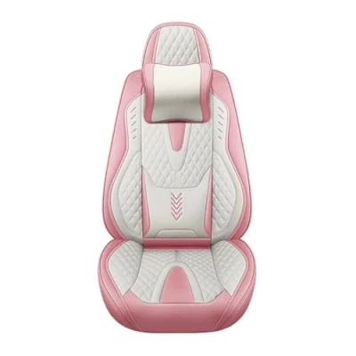 Abbildung von Eunncu Autositzbezüge komplettes Set Universal in Stylish Design Schonbezüge für Vordersitze und Rückbank Auto Sitzbezüge Airbag Kompatibel Premium Wasserdicht Sitzbezug, Pink