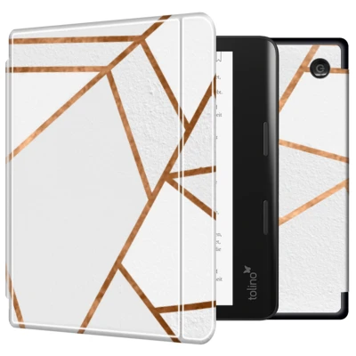 Abbildung von Design Slim Hard Case Klapphülle für das Kobo Sage / Tolino Epos 3 White Graphic