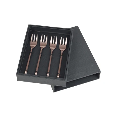 Abbildung von Broste Copenhagen HUNE Kuchengabel titanium espresso 4tlg.