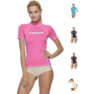 Abbildung von Cressi Damen Rash Guard Kurzarm, UV Schutz UPF 50+, Rosa, XS/1 (36)