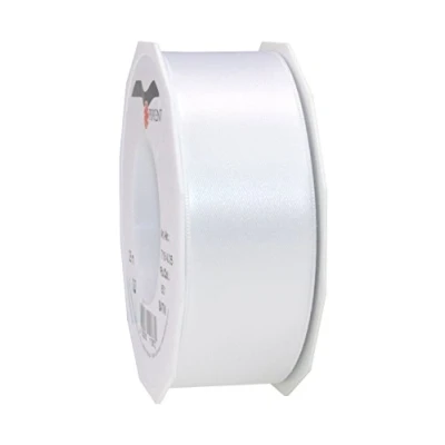 Abbildung von PRÄSENT C.E. Pattberg Satin Weiss, 25 m Satinband zum Einpacken von Geschenken, 40 mm Breite, Geschenkband Dekorieren &amp; Basteln, Dekoband, Anlass