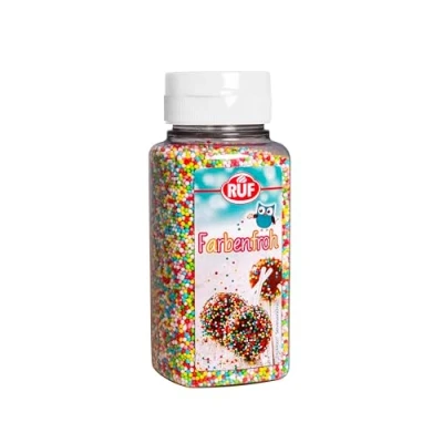 Abbildung von RUF Farbenfrohe Nonpareilles, Zucker Perlen, Streu Dekor in bunten Farben, Mini Kugeln zum Verzieren von Eis, Torten &amp; Muffins, 1 x 165g