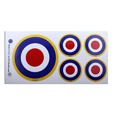 Abbildung von 1 x 100 mm 4* &amp; 4 50 RAF UK Air Force Mod laminierter Aufkleber für Helm, Auto, Fahrrad, Roller, MioVespa Collection