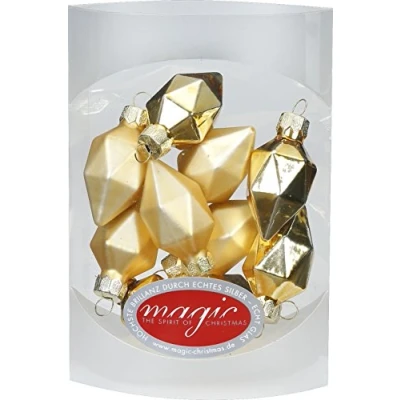 Abbildung von MAGIC 10 Diamanten 4,5cm Glas Weihnachtsschmuck Weihnachtsdeko Christbaumkugeln Christbaumschmuck 45mm Farbe: Inkagold Glanz/matt