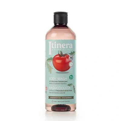 Abbildung von ITÍNERA Regenerierendes Duschgel mit Tomatenschale von Sorrento (370 ml) Aloe Vera und Glycerin Vegan 95% Inhaltsstoffe natürlichen Ursprungs