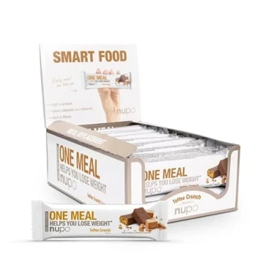 Abbildung von NUPO One Meal Bar Toffee Crunch I Leckerer Mahlzeitersatz Riegel zum Abnehmen 15 x 60g Enthält Nährstoffe, Vitamine und Mineralien
