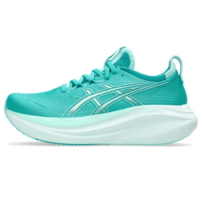 Abbildung von Asics GEL Nimbus 27 Laufschuh Straße, Damen, Größe: 39, Wave teal/illuminate mint Schuhe