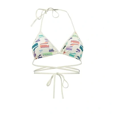 Abbildung von PUMA Damen Ribbed Triangle Bikini Top, White Combo, S EU