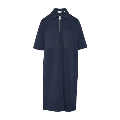 Abbildung von comma casual identity MIT Hemdkragen Blusenkleid, Damen, Größe: 32, Tiefblau