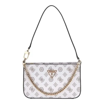 Abbildung von Guess Noelle MINI TOP ZIP Shoulder Handtasche, Damen, Größe: One Size, White logo
