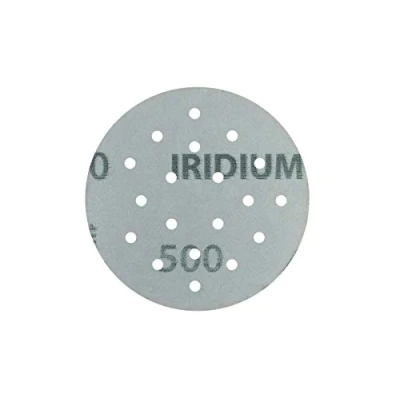 Abbildung von Mirka Iridium Premium Schleifpapier Ø 77mm 20H Klett Korn 600, 50 Stk / Zum Schleifen von Lack, Spachtel, Grundierung, Holz, Stahl, Mineralwerkstoffe, Kunststoff
