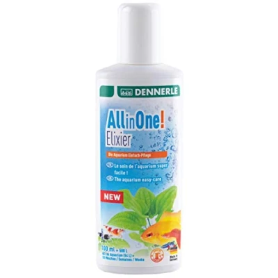 Abbildung von Dennerle All in One Elixir, 100 ml Komplettpflege für Fische, Garnelen, Pflanze, Filter und Wasser