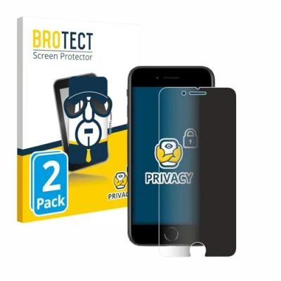 Abbildung von BROTECT (2 Stück Anti Spy Blickschutzfolie für Apple iPhone SE 2 / 3 Privacy Screen Protector [Displayschutz, Sichtschutz, Blaulichtfilter]