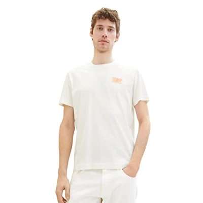 Abbildung von TOM Tailor MIT Print Tshirt print, Herren, Größe: Medium, Off white