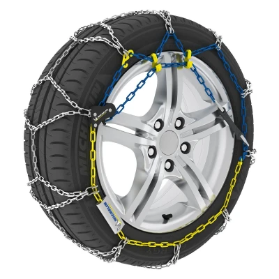 Abbildung von Michelin Extreme Grip 90 008429 Schneeketten mit Kettenspanner Montageanleitung, Schutzhandschuhen, Aufbewahrungstasche Beutel