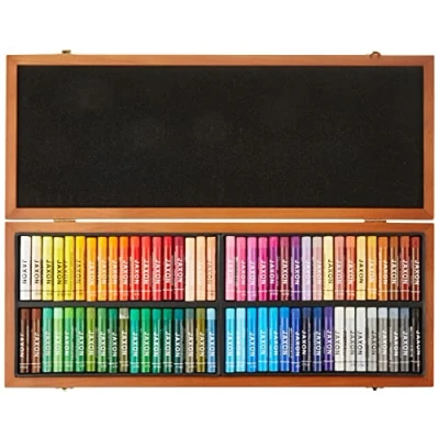 Abbildung von Honsell 47473 Jaxon Ölpastellkreide, 72er Set im Holzkoffer, brillante, lichtechte Farben, ideal für Künstler, Hobbymaler, Kinder, Schule, Kunstunterricht, frei von Schadstoffen