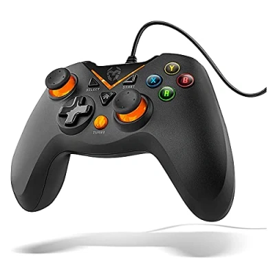 Abbildung von KROM Gamepad KEY NXKROMKEY Kabelgebundenes Gamepad, X input und Direct Input, Joystick analoge Trigger, Turbofunktion, kompatibel mit PC, Playstation 3 Android 4,2, Schwarz
