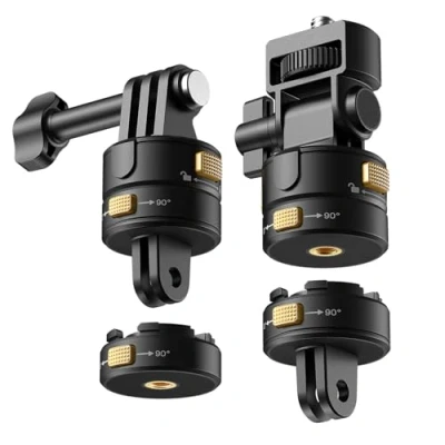 Abbildung von Neewer 4 in 1 Action Kamera Mount Kit, Kompatibel mit Hero 13 11 Max DJI Osmo Insta360, Metall Magnet Quick Release Halterung 1/4&quot; Gewinde für POV Aufnahmen, GP 23