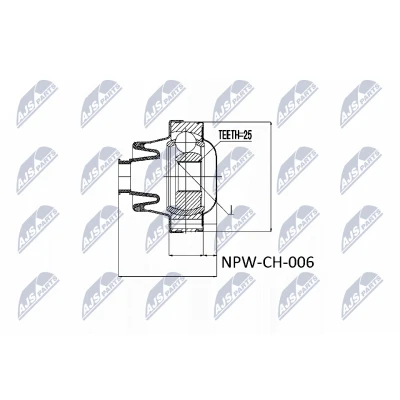 Abbildung von NTY NPW CH 006 Hardyscheibe radseitig JEEP: Grand Cherokee 2, III, I