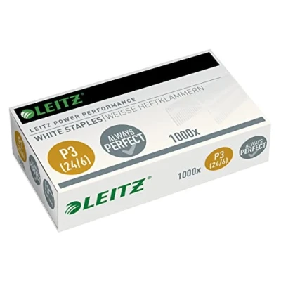 Abbildung von LEITZ Heftklammer 24/6 POWER performance P3, 1.000 Stück/Pack, Heftleistung 30 Blatt