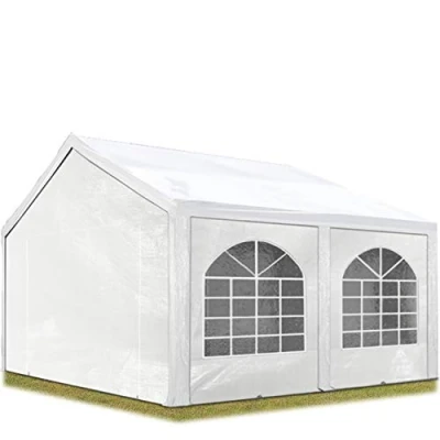 Abbildung von TOOLPORT Hochwertiges Partyzelt 3x4 m Pavillon Zelt PE Plane 450 N Gartenzelt Festzelt Wasserdicht weiß