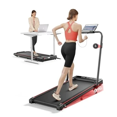 Abbildung von Laufband für Zuhause mit Neigung, 4 IN 1 Walking Pad, 12km/h Klappbar Steigung, 2.5HP Under Desk Schreibtisch Treadmill &amp; Büro, Fernbedienung und App, Stummschalttaste