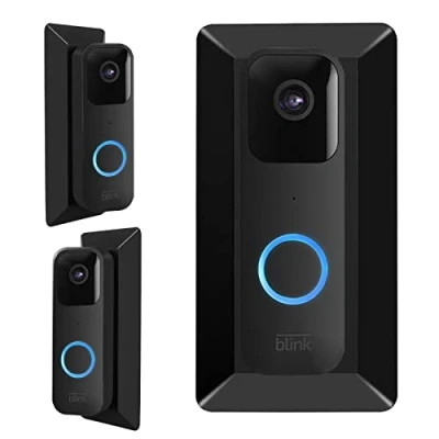 Abbildung von Halterung für Blink Video Doorbell, Wandplatte Türklingel, Verstellbar Doorbell Eckhalterung, Abgewinkelter Keilhalterung Zubehör Doorbell,Schwarz